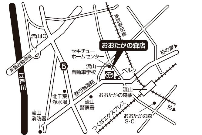 おおたかの森店の地図